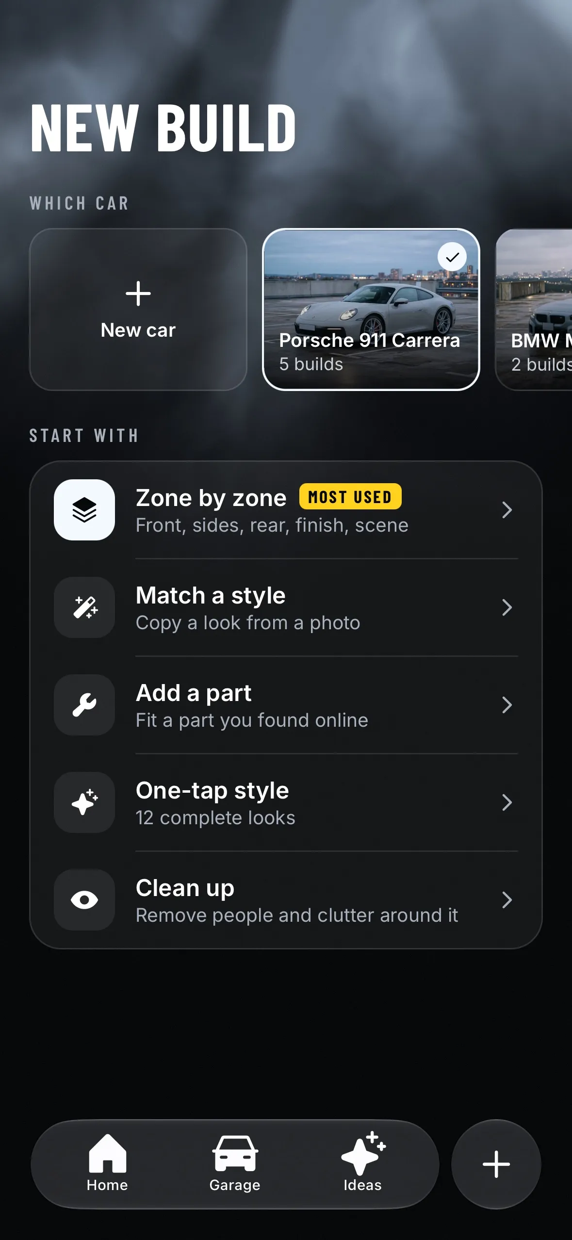 Tuner new build screen
