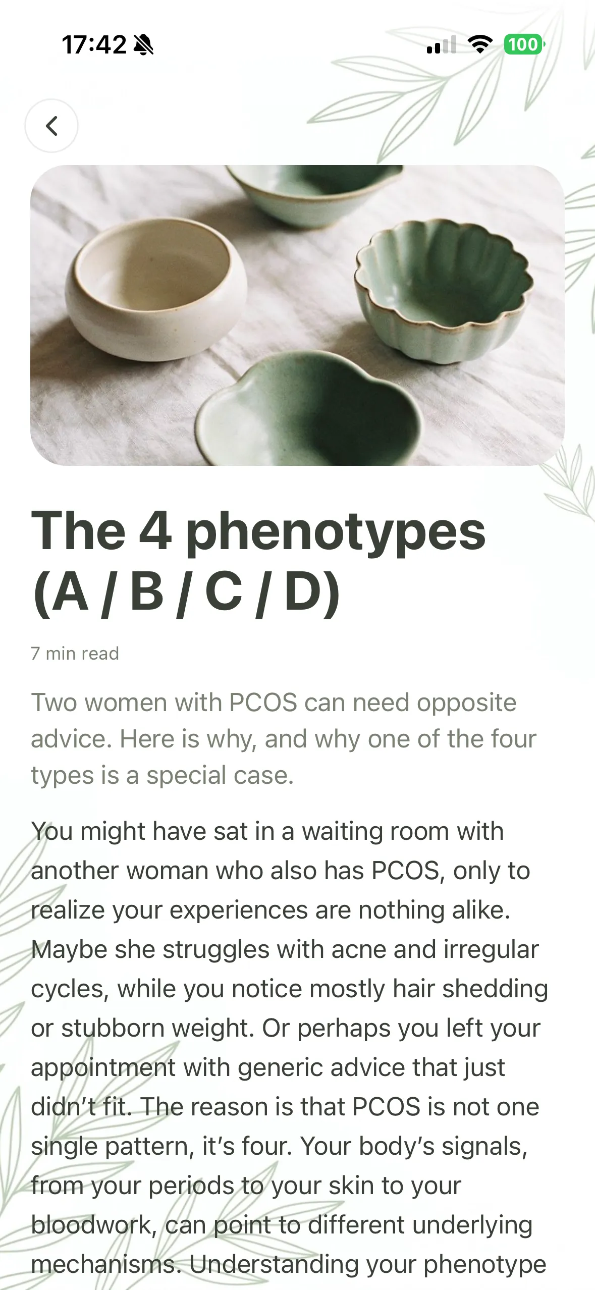 PCOS Ally lesson on the four phenotypes