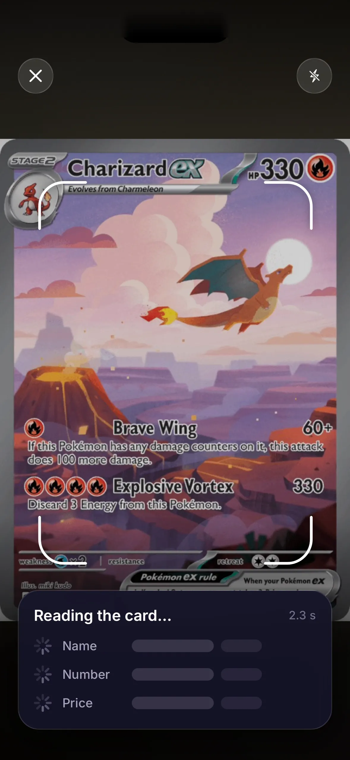 Slabby reading a card with the camera